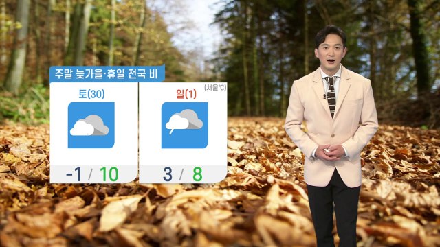 [날씨] 주말 늦가을·휴일 전국 비...대체로 구름 많음 / YTN