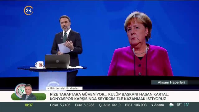 Merkel kürsüye çıkarken sendeledi