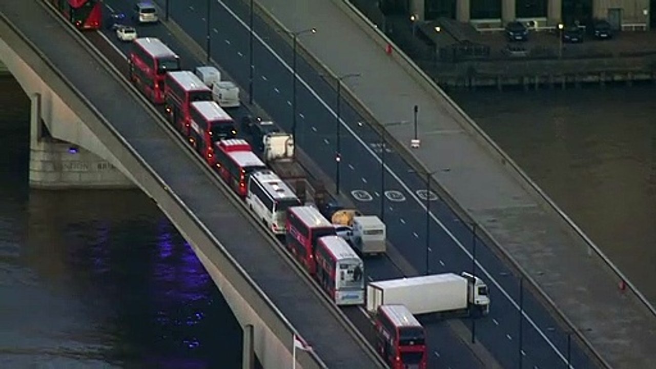 Aerials over London Bridge after 'terror-related' incident