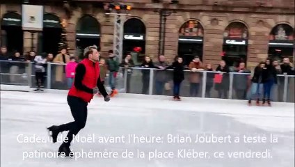 Brian Joubert sur la patinoire de la place Kléber