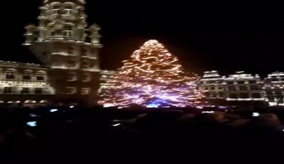 Le sapin de la Grand-Place de Bruxelles illuminé pour la première fois