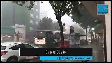 Así se vivió el intenso viento en las calles del centro de La Plata