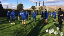 Entrenamiento de Osasuna a 48 horas de jugar ante el Español en Barcelona
