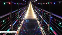 America's Longest Pedestrian Suspension Bridge Lights Up For Holidays