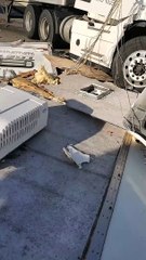 Semi Takes out Tow Truck in Interstate