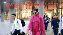 Deepika Padukone looks ravishing in pink Indian Salwar Suit - asks cameramen dont you guys get tired. My God that gorgeous smile!