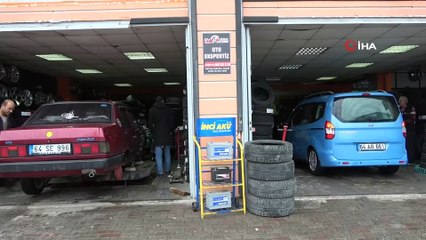 'Kış lastiği' uygulamasının son gününde lastikçilerde yoğunluk