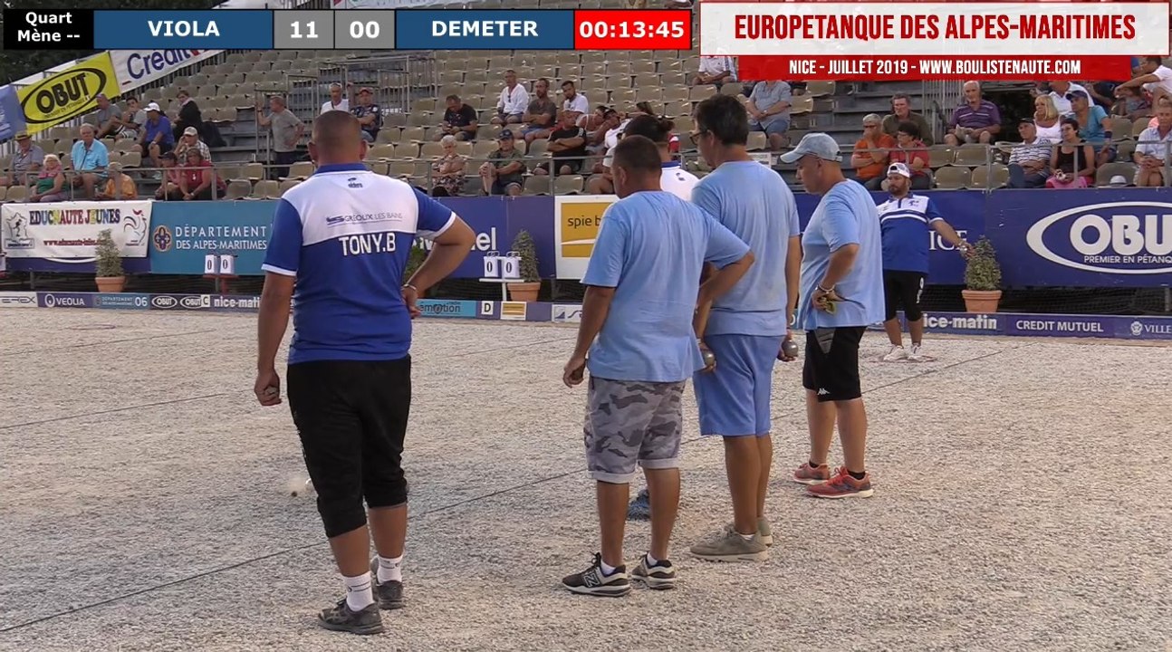 Quart PUCCINELLI vs LACROIX et VIOLA vs MANGIANTINI : Europétanque des Alpes-Maritimes 2019