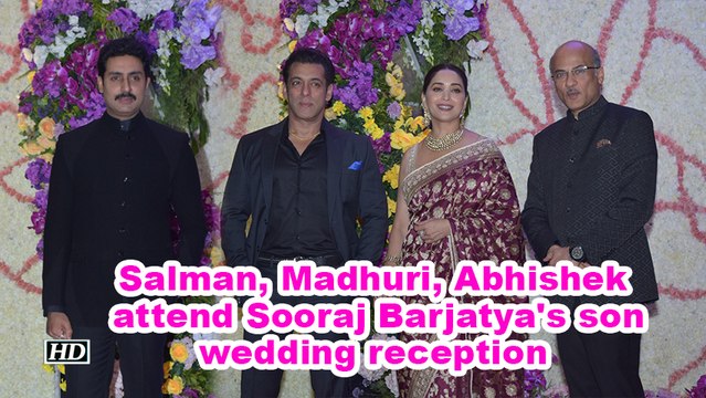 Salman Khan, Madhuri Dixit, Abhishek Bachchan attend Sooraj Barjatya's son wedding