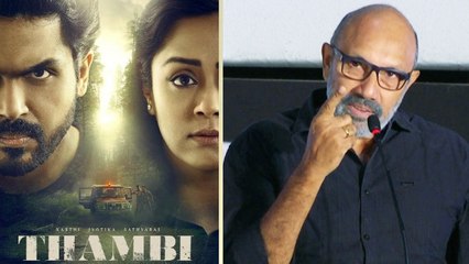 THAMBI AUDIO LAUNCH | 45 வருஷமா இந்த குடும்பம் என்ன பயமுறுத்திட்டே இருக்கு! | Sathyaraj Speech