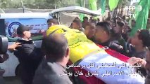 تشييع فتى فلسطيني قتل برصاص الجيش الاسرائيلي بشرق خان يونس