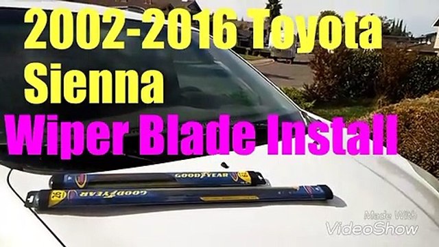 2002-2016 Sienna Windshield wiper replacement