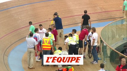 Chute spectaculaire lors du Madison - Cyclisme - Piste - CM (F)