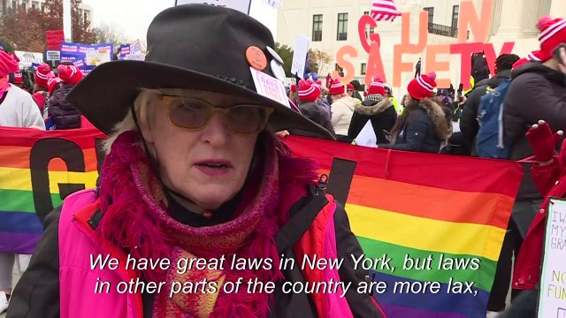 Activists gather at US Supreme Court as it takes up gun control case