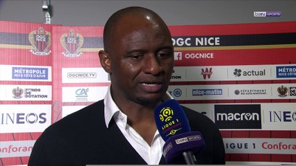 Nice / Patrick Vieira : "L'équipe est en train de progresser"