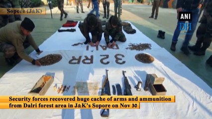 Security forces recover huge cache of arms and ammunition in J&K’s Sopore