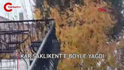 Antalya'ya kar böyle yağdı