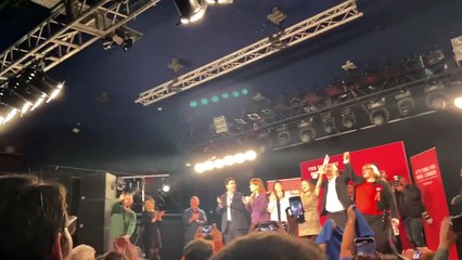 Jeremy Corbyn giving a speech at Leeds Beckett SU