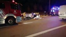 TEM’de otomobil kamyona arkadan çarparak takla attı.: 2 ölü, 1 yaralı