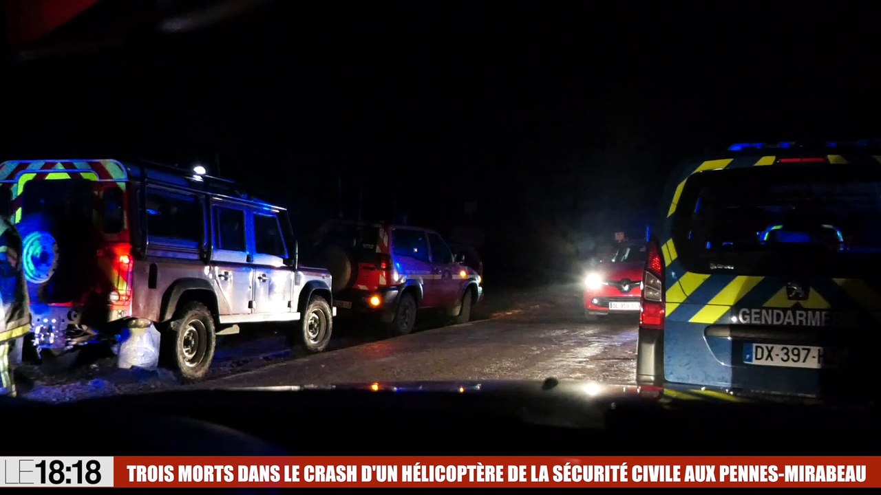 Trois morts dans le crash d’un hélicoptère de la sécurité civile : nos premières images au Rove