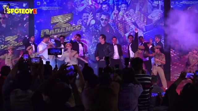 Salman Khan, Saiee Manjrekar, Warina Hussain & others at Munna Badnaam Hua Song launch from Dabangg 3