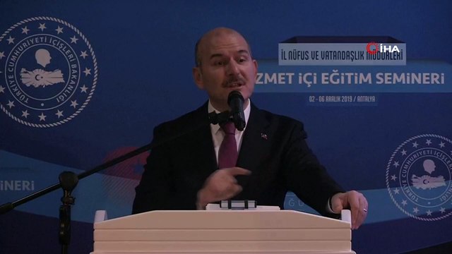Süleyman Soylu, 'İl Nüfus ve Vatandaşlık Müdürleri Hizmet İçi Eğitim Semineri'nde konuştu