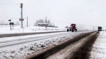 Erzurum'da kar yağışı etkili oluyor