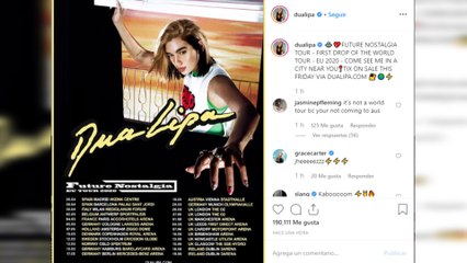 Download Video: Dua Lipa anuncia conciertos en Madrid y Barcelona