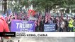 Hong Kong protesters hold US flags and praise Donald Trump
