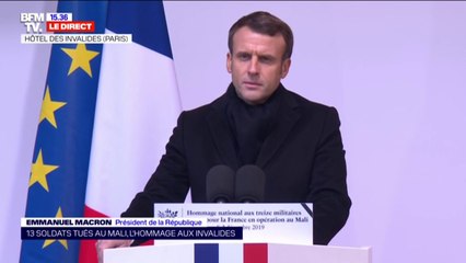 Emmanuel Macron salue "13 destins français, 13 visages, 13 vies données"