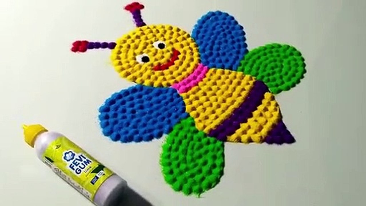 3 cool rangoli for kids using plastic bottle. बच्चो के लिये 3 आसान रंगोली।