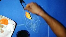 3D butterfly rangoli. 3D trick rangoli art on paper. Easy beautiful 3D rangoli for bigenner.