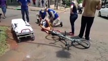 Ciclista fica ferido em colisão com HB20 no Coqueiral