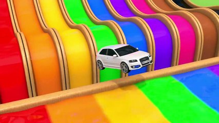 Learn Colors with Street Vehicle and Flying Toy Car in Magic Slide Nursery Rhymes for Kids  أطفال مضحك ضد شبح - جوني جوني أغاني الحضانة قافية وتعلم الألوان للأطفال