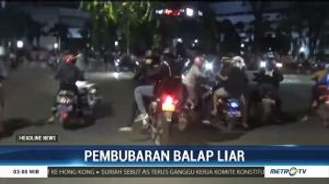 Puluhan Pelaku Balap Liar di Makassar Dibubarkan Petugas
