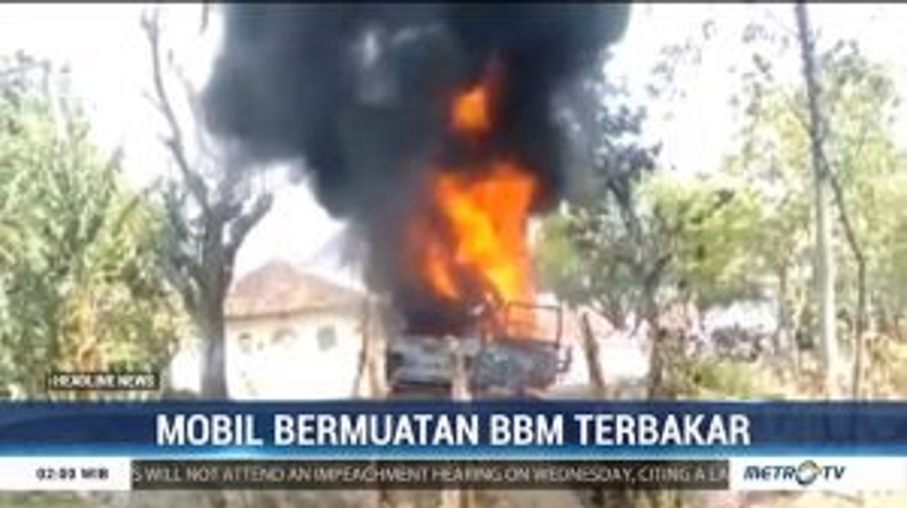 Mobil Bermuatan BBM Terbakar di Magetan