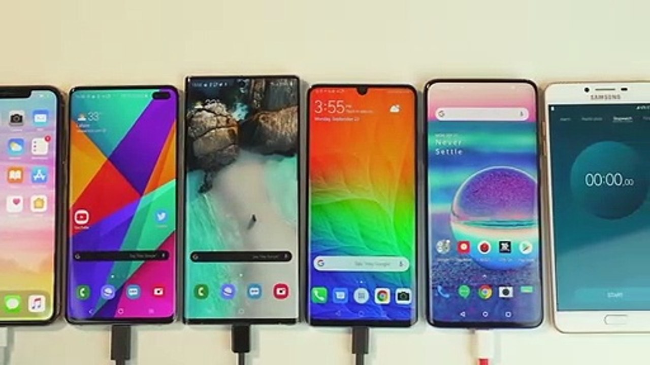 iPhone 11 Pro MAX vs Note 10 Plus vs S10 Plus vs OnePlus 7 Pro vs P30 Pro Battery Drain Test! - YouTube