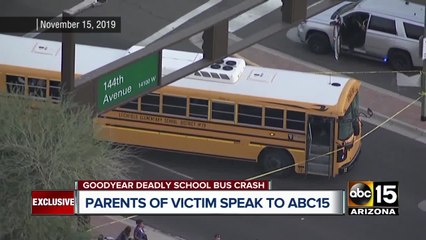 Parents of school bus crash victim speak out