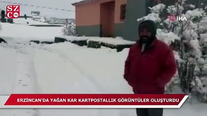 Erzincan’da karın ardından kartpostallık görüntüler oluştu