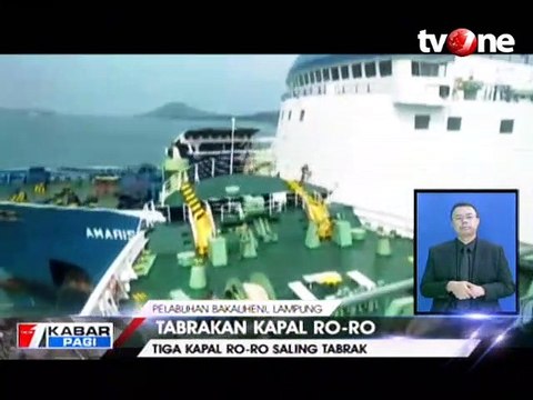 Tiga Kapal Penumpang Tabrakan di Pelabuhan Bakauheni Lampung