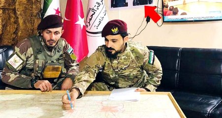 Özgür Suriye Ordusu'nun karargahında Atatürk fotoğrafı var