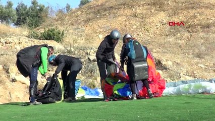 Denizli hayali gerçekleşen engelli, yamaç paraşütüyle uçtu