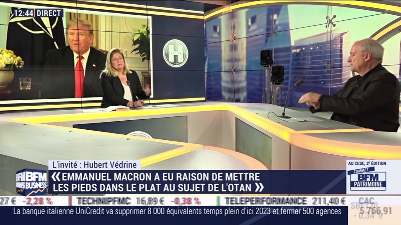 Hubert Védrine(Institut François Mitterrand) : Trump juge les propos de Macron sur l'Otan "très insultants" - 03/12
