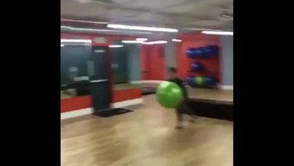 Kids Collide With Exercise Balls And One Kid Goes Flying