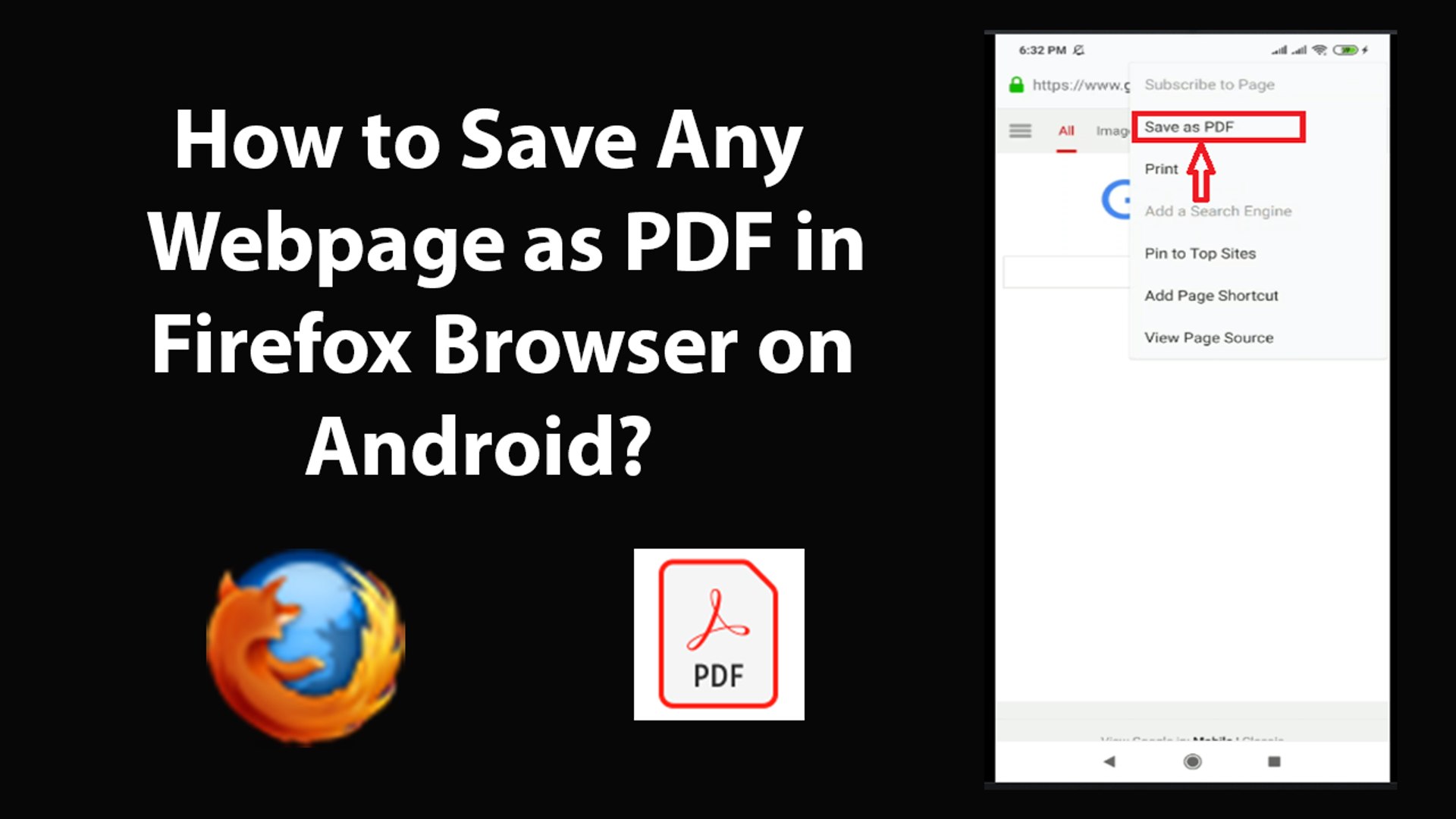 Save Any Webpage as PDF in Firefox Browser Android? - video Dailymotion