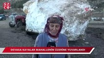 Dev kaya futbol sahasına düştü