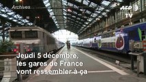 Grève du 5 décembre: la SNCF ne prévoit qu'un train sur 10