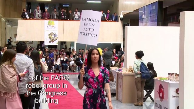 Former FARC rebels hold fashion show in Colombian Congress