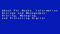 About For Books  Information Storage and Management: Storing, Managing, and Protecting Digital