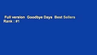 Full version  Goodbye Days  Best Sellers Rank : #1